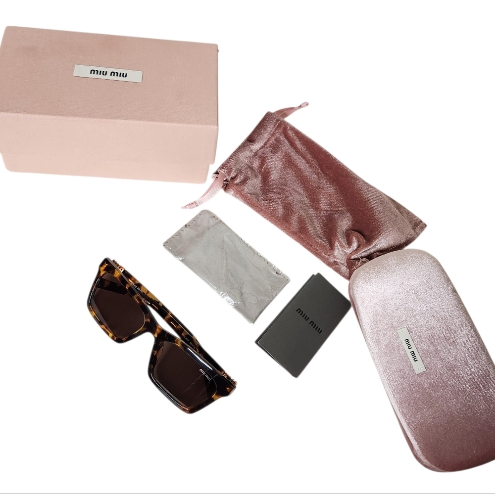 Miu Miu Tortoise Shell Rectangular Sunglasses NWT - image 10